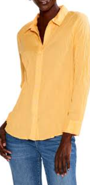 NIC+ZOE Women's Crinkle Shirt, Sunflower, ;XXL