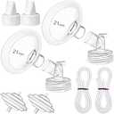 PumpMom-us 21mm Pump Parts for Spectra S2 S1 9 Plus Breast Pumps, 21mm Flange Backflow Protector Tubing Valves, Not Original Spectra Pump Parts