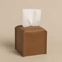 OLETHA Square Tissue Box Cover - Aesthetic Desk Decor for Room, Home & Office - Tissues Cube Boxes Holder - Pale Brown