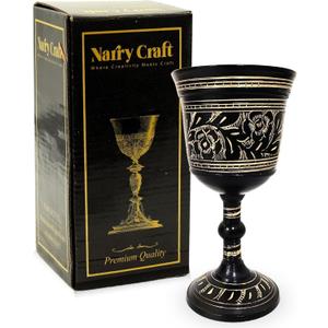 Solid Brass Vintage Chalic Goblet Medieval Handmade Decorative WineGlass Communion Cup with Royal Embossed Design 1Pcs (Without Box, Floral Black) Solid Brass Vintage Chalic Goblet Medieval Handmade Decorative WineGlass Communion Cup with Royal Embossed Design 1Pcs (Without Box, Floral Black)