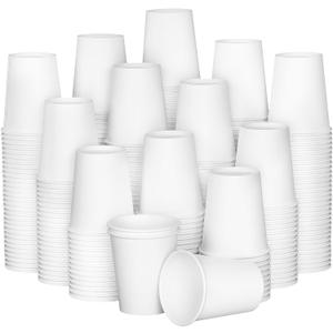 8 oz Paper Cups, 300 Pack 8oz Disposable Paper Coffee Cups, Coffee Cups 8 oz for Cold and Hot Drinks, White Paper Drinking Cups for Parties, Picnic, Cafes, Bistros and Events