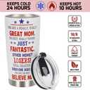 2 x Mothers Day Gift for Mom from Daughter Son Kids - Best Mom Ever Tumbler Gifts for Valentines Day Tumbler - Funny Mother Birthday Presents, 20 OZ Stainless Steel Insulated Travel Coffee Cup