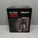 MELLERHOME 12-Cup Drip Coffee Maker Perfect for Home or Office, Borosilicate Carafe, Auto-Off, Reusable Filter, Anti-Drip, Keep-Warm Function, Clear Water Level Window, Gray (Grey)