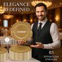JEVERGN 40 Pack Gold Charger Plates Bulk, 13'' Reef Chargers for Dinner Plates, Gold Plate Chargers Set of 40, Round Plastic Charger for Wedding, Party Event, Dinner, Table Setting