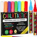 Chalkboard Markers Set of 8 Washable, Erasable Chalk Ink Dry Erase Pens for School, Chalkboard Menu Board & Glass Car Window - Neon, Pastel, White Chalk Pens - Gifts for Artists