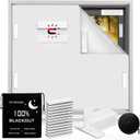 100% Blackout Curtains for Bedroom,Magnetic Blackout Blind Window Shades Black Out Window Cover for Living Room,Cut to Any Size/Shape (White,118"x57")