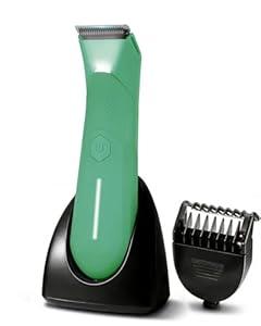 Body Trimmer for Men - Groin & Ball Shaver with Charging Dock - Constant Power No-Pull Electric Pubic Hair Clipper - 5-in-1 Guard Waterproof Body Groomer with LED Light, for Groin, Armpit & Body (Grey)