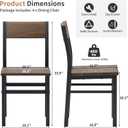 MECHYIN Dining Chairs Set of 4, Rustic Wood Dining Room Chairs with Thickened and Strengthened Metal Steel Frame & Slat Back, Modern Farmhouse Chair for Kitchen, Dining Room (4, Nut-Brown)