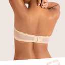 Upushall Women's Strapless Bra Push Up Padded Non Slip Underwire Plunge Bras Seamless Nude,36D (Beige)