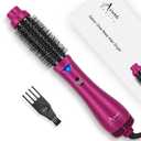 Aima Beauty One Step Hair Dryer & Volumizing Hot Air Brush, Ceramic Straightener Brush, Curler & Hot Comb 4 in 1 Salon Ionic Hair Brush, Rose Pink (1.18-inch Diameter-rose Pink-round Brush)