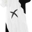 Nuoqi Gawr Gura Onesie Pajamas Women One Piece Hooded Sleepwear Adult Onesie Halloween Christmas Pajamas (Small, Black and White)