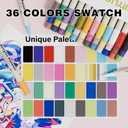 36 Colors Acrylic Paint Pens With Gold and Siliver Mettallic Color, Dual Tip Brush and Fine, Acrylic Markers for Rock Painting, Wood, Canvas, Fabric, Paper, DIY Crafts Making Art Supply