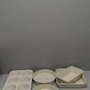 Martha Stewart Gallen 10 Piece Baking Pans Ceramic PFA Free Non Toxic Non Stick Bakeware Set - Linen White