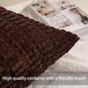 Pack of 2 Corduroy Decorative Throw Pillow Covers 18x18 InchSoft Boho Striped Pillow Covers Modern Farmhouse Home Decor for Sofa Living Room Couch BedDark Brown