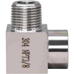 90 degree elbow pipe fitting NPT 3/8 male to NPT 3/8 female Forged street elbow, stainless steel high pressure hose elbow fitting for pressure gauge, 4350 psi, 1 pc
