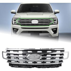 Chrome Front Bumper Grille Assembly Fit for 2018 2019 2020 2021 Ford Expedition Upper Grill Accessories LL1Z8200BB FO1200648