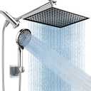 Cobbe 11.8 Inch Rain Shower Head with 6 Modes Handheld Water SprayHigh Pressure Showerhead Combo with 11 Inch Adjustable Extension Arm, Chrome