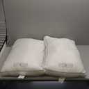 Blue Ridge Home Fashions Firm Down Alternative Bed Queen Size Set of 2 400 Thread Count 100% Cotton, Never-Go Flat Gusseted Supportive Pillows for Back or Side Sleepers, Standard, White, 2 pack