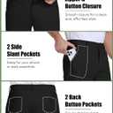 Big and Tall Mens Golf Pants 30 Inseam Stretch Work Dress Slacks Lightweight Casual Trousers with Pockets (Black, L) 54x30 