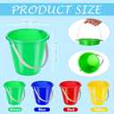 Didaey 12 Pieces Beach Pails Sand Buckets for Boys and Girls Beach and Sand Toys at the Use for Molds at the Sandbox Summer Party Supplies, 4 Colors (5 Inch, Red, Yellow, Blue, Green)