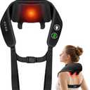 Shiatsu Neck and Back Massager, Shoulder Massager for Pain Relief Deep Tissue, Cordless 4D Deep Tissue Kneading Massage Pillow with Heat for Neck, Back, Legs, Massager Gifts for Men Women (Black)