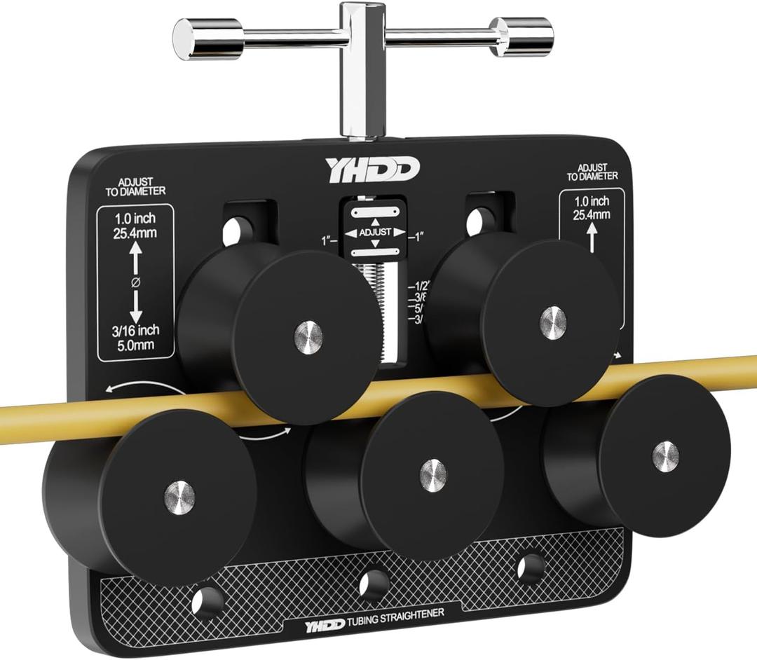 Tubing Straightener for 3/16"-1.0" Diameters, Brake Line Tubing Adjustable Straightening Tool, Pipe Straightener, for Copper, Aluminum, Steel Pipe, Bent Tubes, Fuel Lines (Medium)