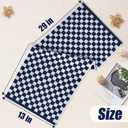 Jacquotha Navy Blue Hand Towels 4 Pack, Cotton Decorative Bathroom Hand Towels & Checkered Kitchen Decor, 13" x 29"