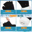 Coume Fingerless Gloves Mitten for Women Knitted Fleece Winter Thick Warm Touch Screen Convertible Flap Half Finger Adult (Black)