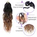 Faux Locs Crochet Hair 12 Inch 6 Packs Goddess Locs Crochet Hair for Women Soft Locs Pre Looped Crochet Braids with Wavy Curly Ends Queen Locs Synthetic Braids Extensions (OT30#)