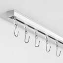 Ceiling Curtain Track, Curtain Track with Roller Hooks, 9ft - 12ft Ceiling Mounted Rail Set for Room Divider, White