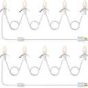 SURAIELEC Christmas Village Lights, 10.5 FT Accessory Cord with 5 Led Light Bulbs, Blow Mold Replacement Lights with Switch, C7 Light Cord for Halloween Decorations, Craft Projects, UL Listed, 2 Pack