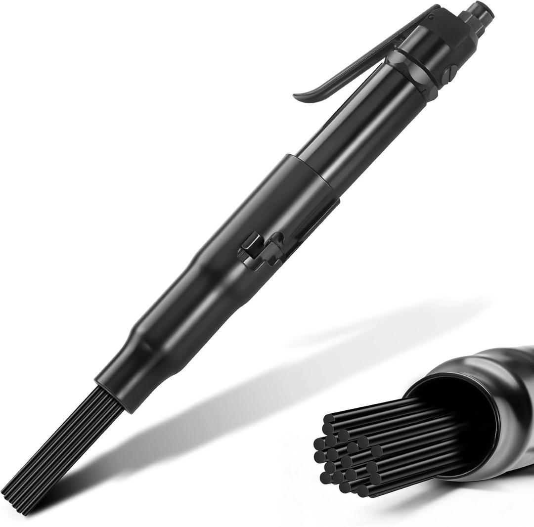 125-A Air Needle Scaler with 19 Needles(1-1/8 IN StrokePneumatic Rust Removal Cleaning Gun, 4800 BPM Heavy Duty Industrial Surface Prep, Low Vibration Compact Design for Paint Dirt Weld Slag Removal