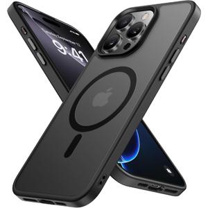 Miracase 2025 Upgraded Magnetic for iPhone 16 Pro Max Case, [Compatible with MagSafe] [Military-Grade Protection], Anti-Fingerprint, Slim Case for 16 Pro Max 6.9 inch with Screen Protector- Black