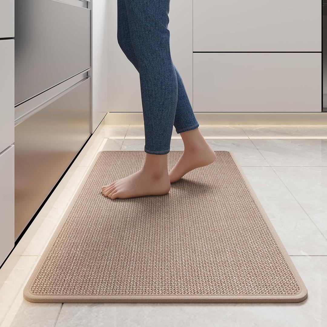 YDKGL Kitchen Rugs and Mats Non Slip Washable, Absorbent Runner Rugs for Kitchen, Front of Sink, Kitchen Mats for FloorEasy to Clean and Maintain Kitchen Floor mat(Brown, 17"x30")