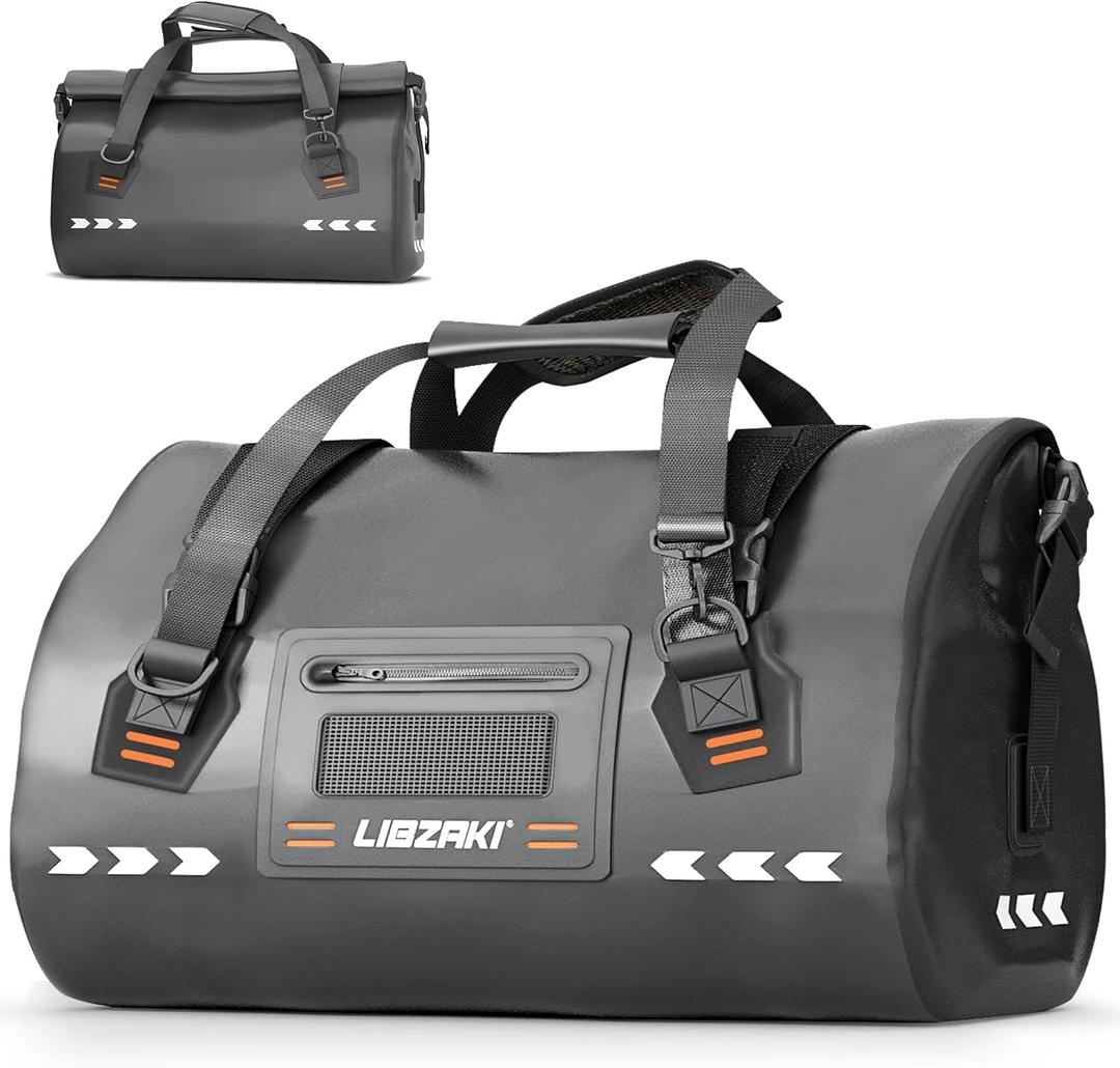 2 x LIBZAKI Large Waterproof Rolltop Duffel Bag-Heavy Duty Motorcycle Dry Bag for Traveling, Camping, Gym,Beach,Kayaking,Quick Release Buckles 70L