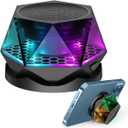 EGKimBa Magnetic Diamond Bluetooth Speaker, Small Wireless Speaker with Multi RGB Color Light Show, Portable Phone Stand for iPhone, Android, TWS Pairing (1 Pack)