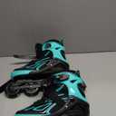 2PM SPORTS Vinal Girls Adjustable Flashing Inline Skates, All Wheels Light Up, Fun Illuminating Skates for Kids Men Adult Women and Boys (Large - Youth (4-7 US), Mint)