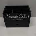 Snack Organizer for Countertop, Wood Pantry Storage Bins with Handles, Snack Organizer for Pantry, Kitchen, 4 Compartment Food Container Snack Box with 2 Drawers, Pantry Organizer for Snacks, Chips