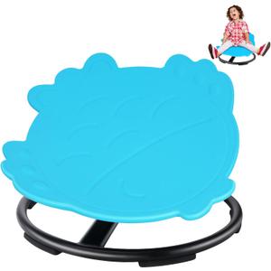 Sensory Spinning Chair for Autistic Kids, ADHD Swivel Chair Training Body Coordination, Metal Base Non-Slip Indoor and Outdoor Activity Toys (Blue)