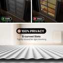 LazBlinds No Drill Blinds for Indoor Windows, Cordless 1" Vinyl Mini Blinds, Privacy S-Curve Blinds for Windows, Room Darkening Horizontal Window Blinds and Shades for Home, 32" W x 48" H, White