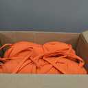 Blazing Needles Solid Twill U-Shaped Tufted Chair Cushions (Set of 2), 16", Tangerine Dream