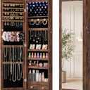 Sweetcrispy Jewelry Armoire Cabinet, Hanging Mirror with Storage, 47.2 Inch
