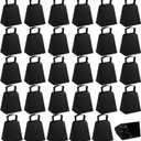 Boao 24 Pack Metal Cowbells with Handle 4 Inch Cow Bells Noise Makers Hand Percussion Cowbells Loud Cheering Bells for Sporting Events Football Games Weddings School Celebrations Party (Black)