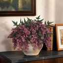 Juxdp 6 Pcs Artificial Nandina Berry Stem for Vase - 17" Realistic Faux Berry Spray, Fake Plant Branches with Stems for DIY Bouquet, Shower, Farmhouse, Mantel, Home Decor (Dusty Plum)