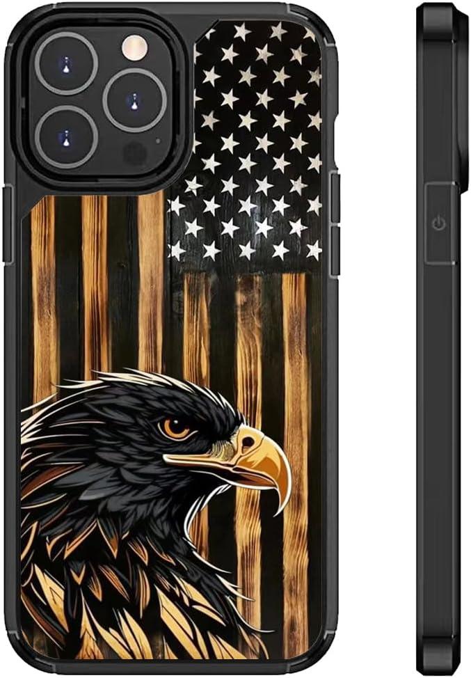 Compatible with iPhone 16 Pro Case,Eagle American Flag Case for iPhone 16 Pro Design for Men Boys [Anti-Scratch] Non-Slip+Shockproof Rugged TPU Protective Case
