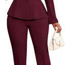 Ophestin Business Casual Outfits Blazers Set Pants Suits for Women 2 Piece Set Dressy Professional Work Office Clothes, L