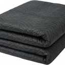 Moving Blankets 72"x80", (45 lb/dz Weight), Heavy Duty Moving Blanket, Deluxe Quality Padded Packing Blankets for Furniture Shipping and Storage, Black (1 Blanket)