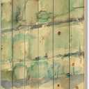 Blue Abstract Panel I Modern & Contemporary Wood Wall Decor, Blue Wood Wall Art, Large Cottage Wood Wall Panels Printed On Natural Pine Wood Art (32"L x 24"W)