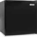 Igloo 1.6 Cu.Ft Mini Fridge with Freezer- Single Door Compact Refrigerator with Glass Shelves for Homes, Dorms & Offices- Keep Snacks, Drinks & Frozen Foods Cool with Temperature Control Fridge- Black