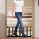 Dog Gate, SHYUJAJIE Adjustable Extra Wide Short Dog Gate, Small Pet Gate with 4 Extension Kits, Pressure Mounted for Doorways & Stairs (Black, 18-48" W*14" H)